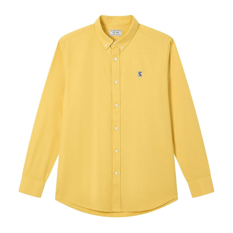 Giordano Men’s Cotton Slim Oxford Shirt with Embroidery - first_variant_option_2 Premium Shirts for Giordano