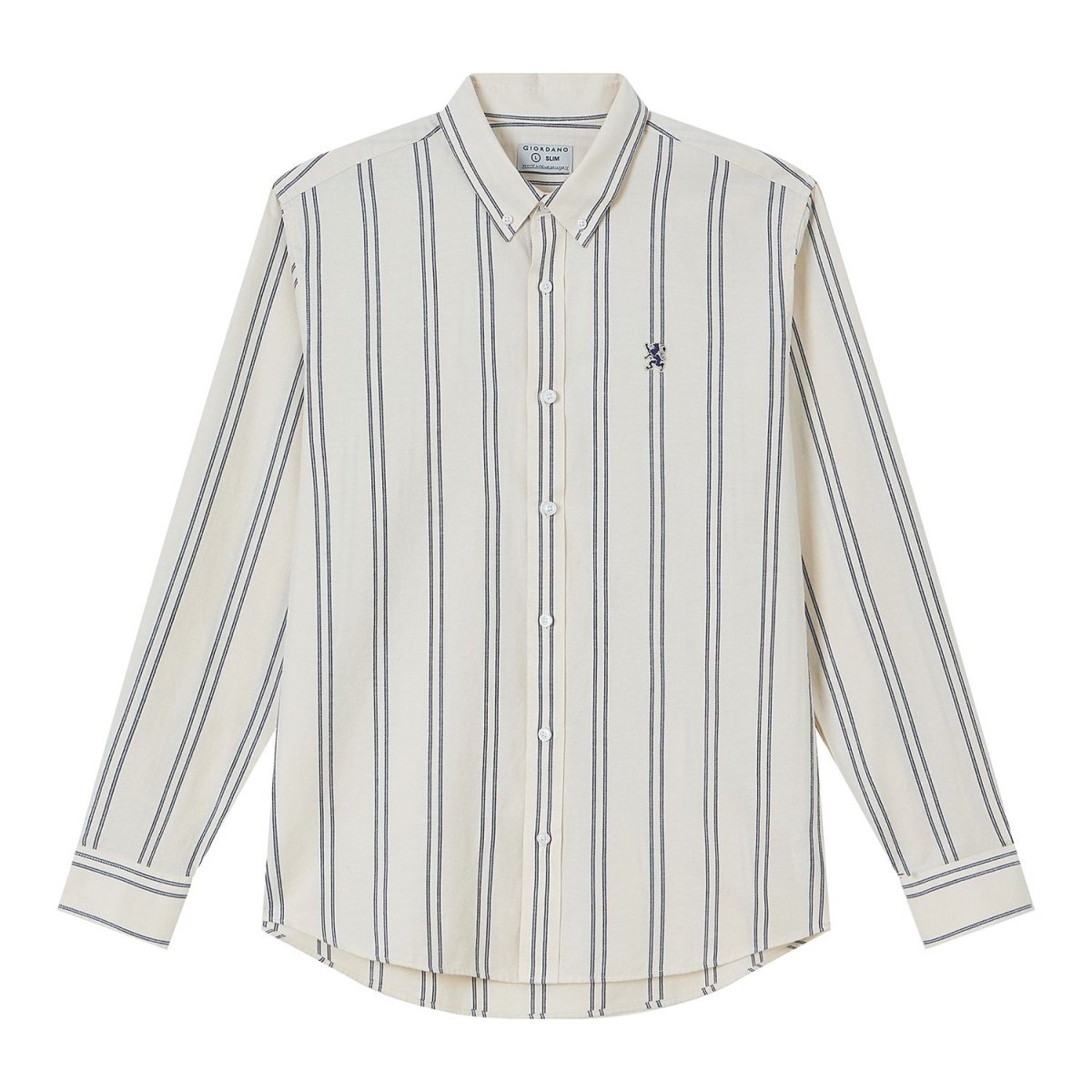 Giordano Men’s Cotton Slim Oxford Shirt with Embroidery - first_variant_option_2 Premium Shirts for Giordano