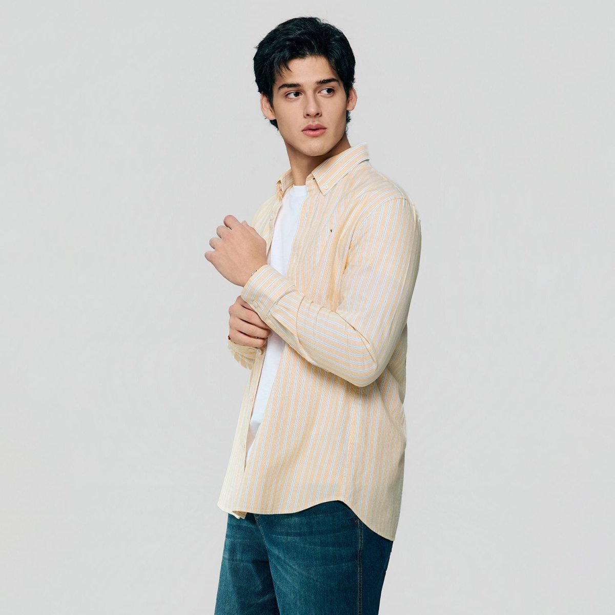 Giordano Men’s Cotton Slim Oxford Shirt with Embroidery - first_variant_option_2 Premium Shirts for Giordano