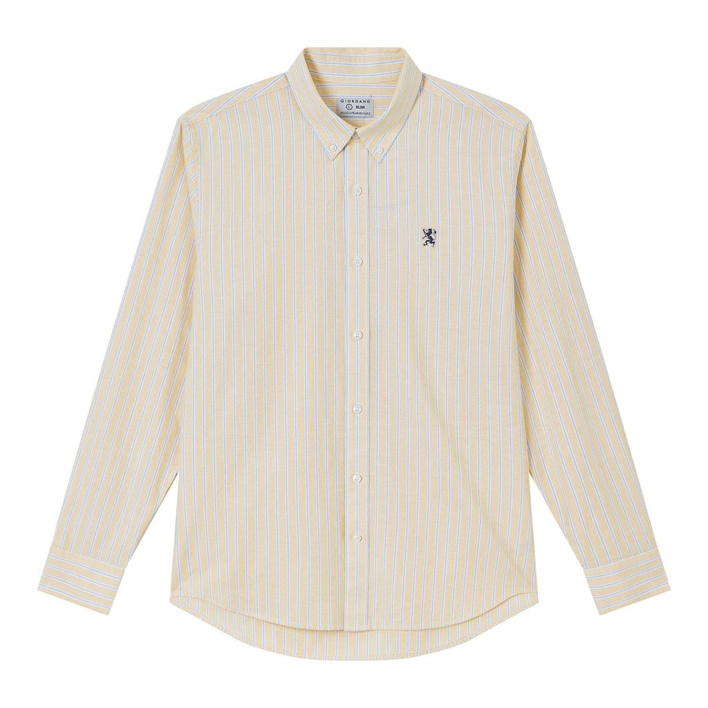 Giordano Men’s Cotton Slim Oxford Shirt with Embroidery - first_variant_option_2 Premium Shirts for Giordano