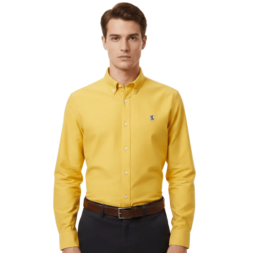 Giordano Men’s Cotton Slim Oxford Shirt with Embroidery - first_variant_option_2 Premium Shirts for Giordano