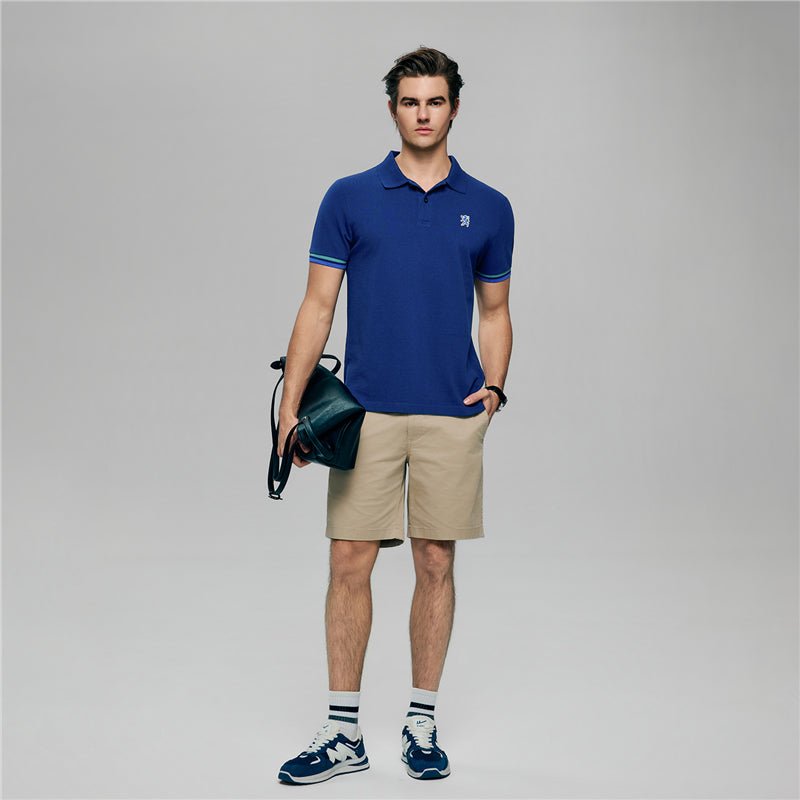Giordano Men's Cotton Slim Performance Polo With Small Lion Embroidery - first_variant_option_2 Premium Polo for Giordano