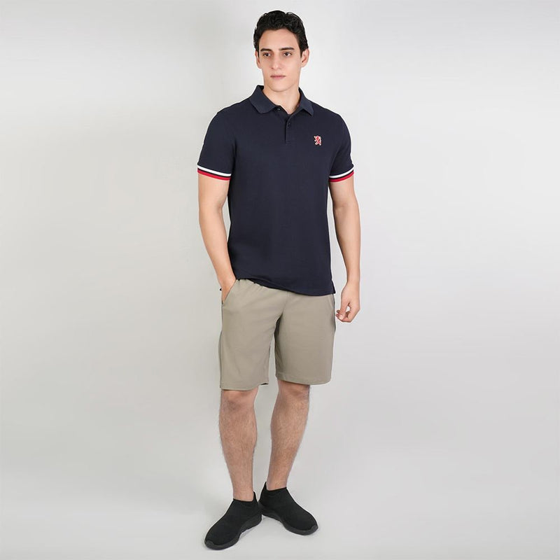 Giordano Men’s Cotton Slim Performance Polo with Small Lion Embroidery - Premium Polo