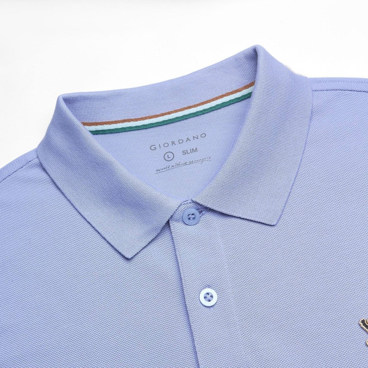 Giordano Men’s Cotton Slim Performance Polo with Small Lion Embroidery - Premium Polo