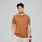 Giordano Men’s Cotton Slim Performance Polo with Small Lion Embroidery - Premium Polo