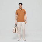 Giordano Men’s Cotton Slim Performance Polo with Small Lion Embroidery - Premium Polo
