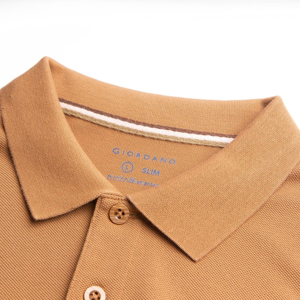 Giordano Men’s Cotton Slim Performance Polo with Small Lion Embroidery - Premium Polo