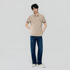 Giordano Men’s Cotton Slim Performance Polo with Small Lion Embroidery - Premium Polo