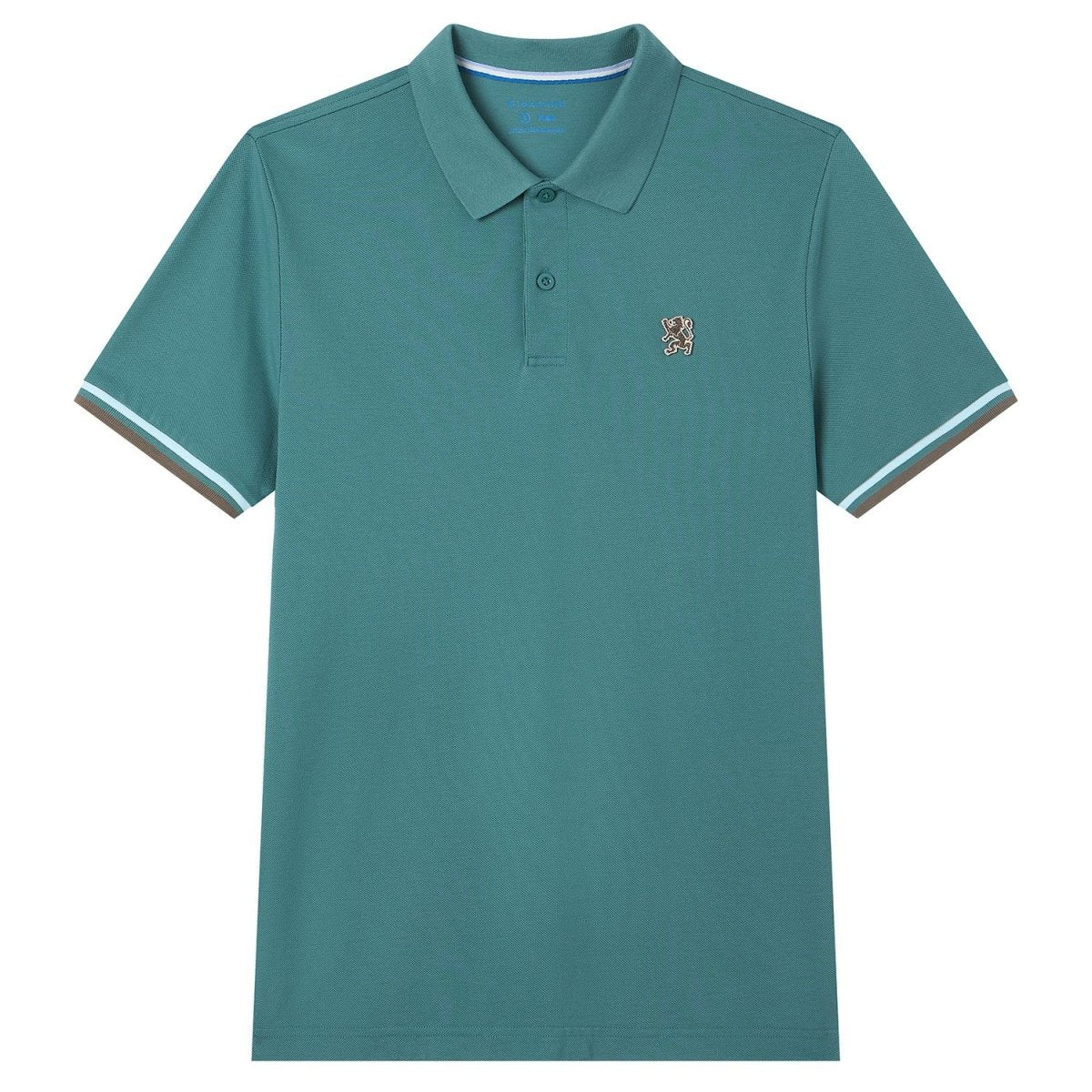 Giordano Men’s Cotton Slim Performance Polo with Small Lion Embroidery - Premium Polo