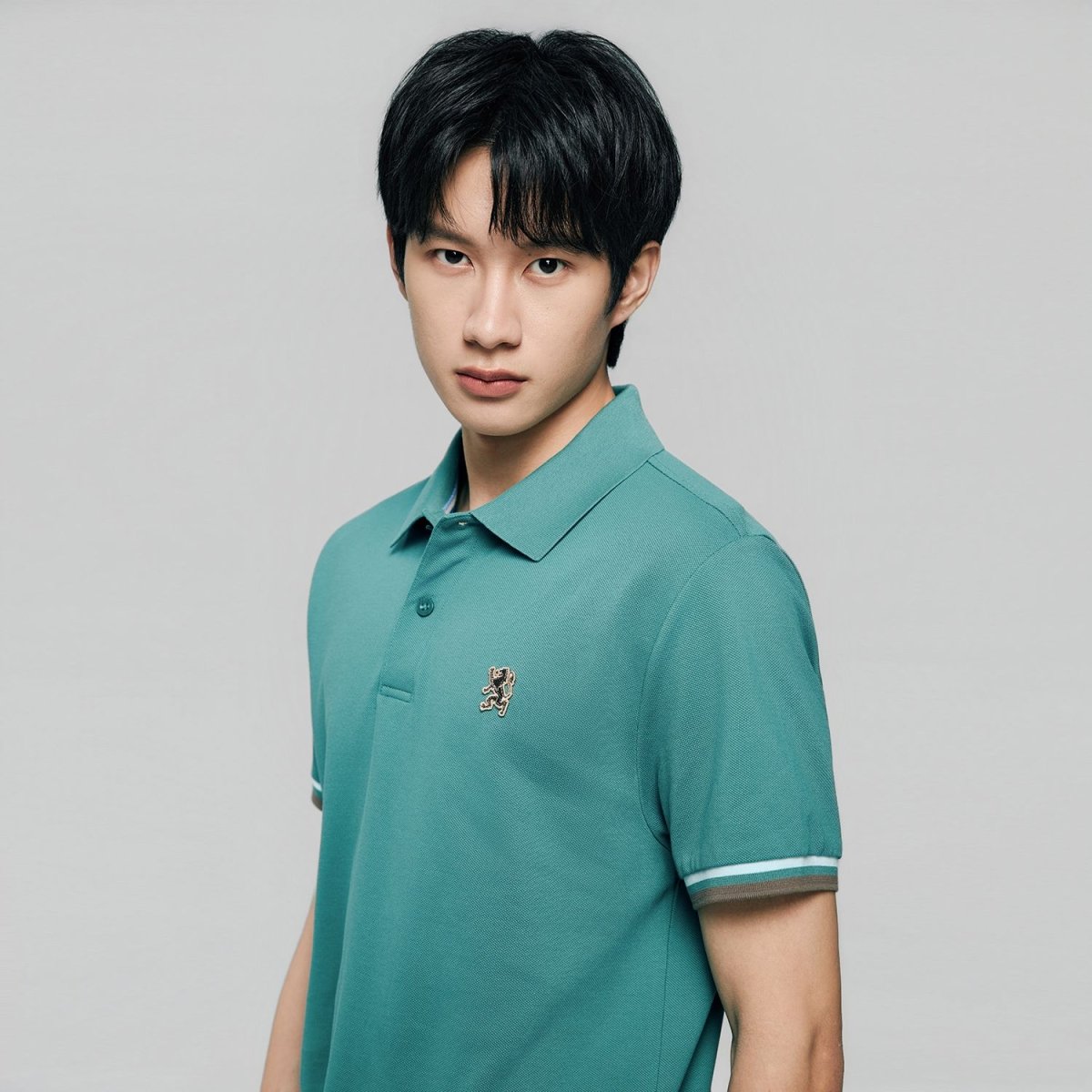 Giordano Men’s Cotton Slim Performance Polo with Small Lion Embroidery - Premium Polo