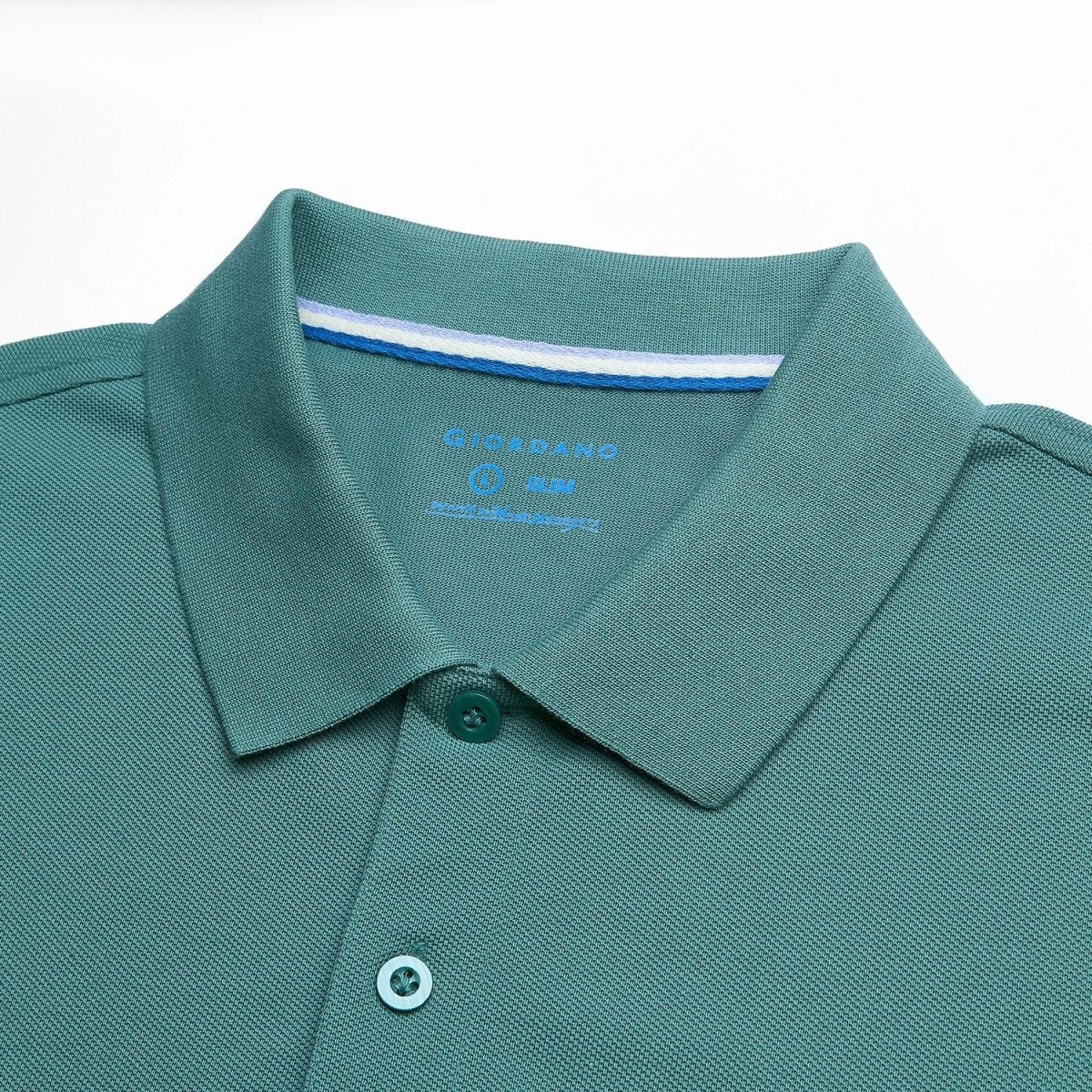 Giordano Men’s Cotton Slim Performance Polo with Small Lion Embroidery - Premium Polo