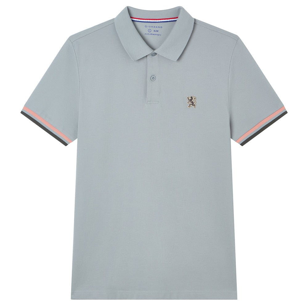 Giordano Men's Cotton Slim Performance Polo With Small Lion Embroidery - first_variant_option_2 Premium Polo for Giordano