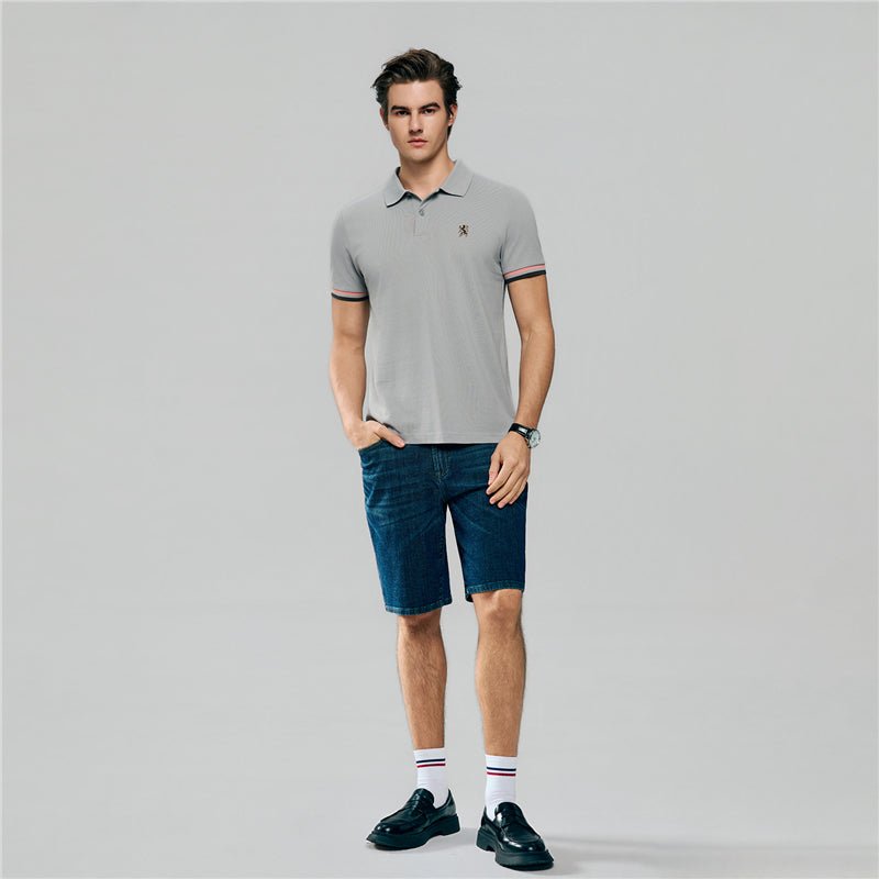 Giordano Men's Cotton Slim Performance Polo With Small Lion Embroidery - first_variant_option_2 Premium Polo for Giordano