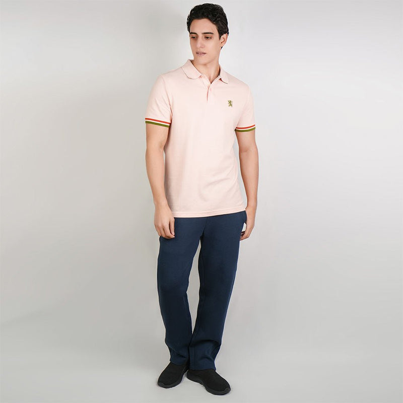 Giordano Men’s Cotton Slim Performance Polo with Small Lion Embroidery - Premium Polo