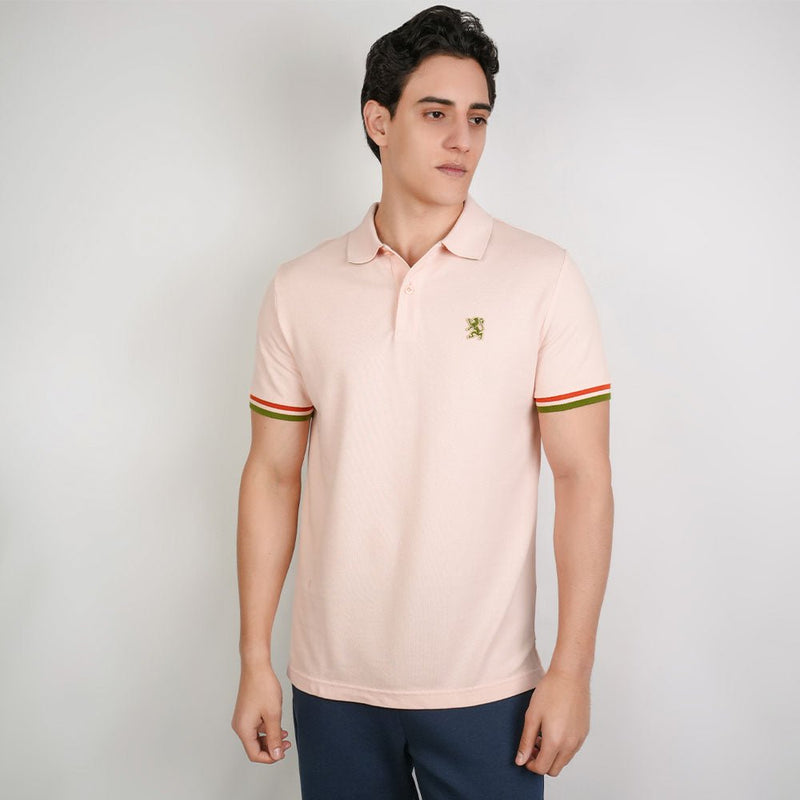 Giordano Men’s Cotton Slim Performance Polo with Small Lion Embroidery - Premium Polo