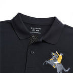 Giordano Men’s Cotton Slim Pique Polo with Napoleon Embroidery - Premium Polo