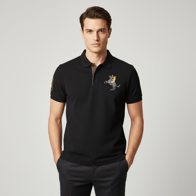 Giordano Men’s Cotton Slim Pique Polo with Napoleon Embroidery - first_variant_option_2 Premium Polo for Giordano