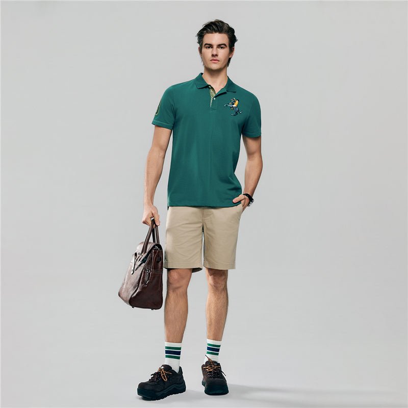Giordano Men’s Cotton Slim Pique Polo with Napoleon Embroidery - first_variant_option_2 Premium Polo for Giordano