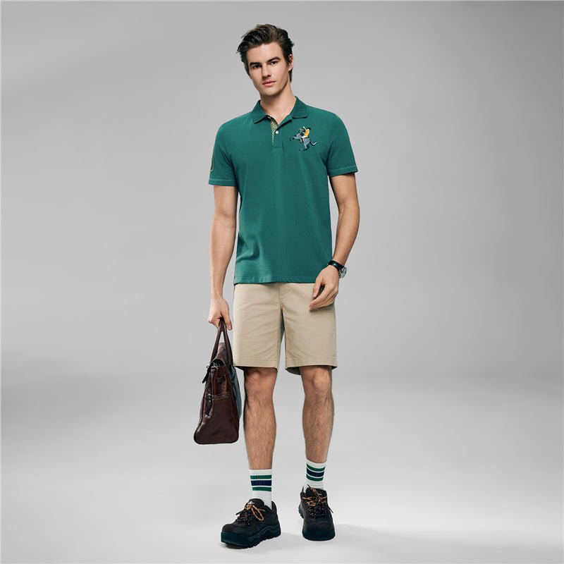 Giordano Men’s Cotton Slim Pique Polo with Napoleon Embroidery - first_variant_option_2 Premium Polo for Giordano