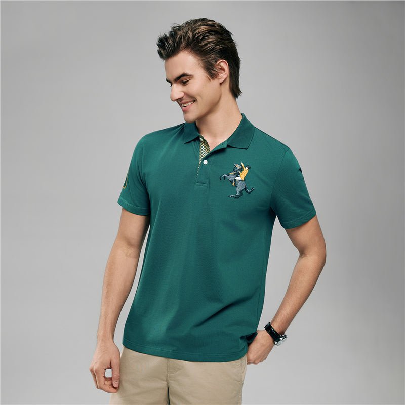 Giordano Men’s Cotton Slim Pique Polo with Napoleon Embroidery - first_variant_option_2 Premium Polo for Giordano