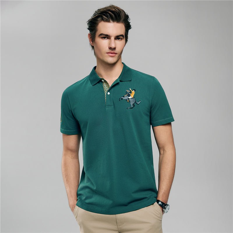 Giordano Men’s Cotton Slim Pique Polo with Napoleon Embroidery - first_variant_option_2 Premium Polo for Giordano