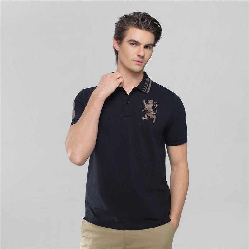 Giordano Men’s Cotton Slim Polo with 3D Lion Embroidery - first_variant_option_2 Premium Polo for Giordano
