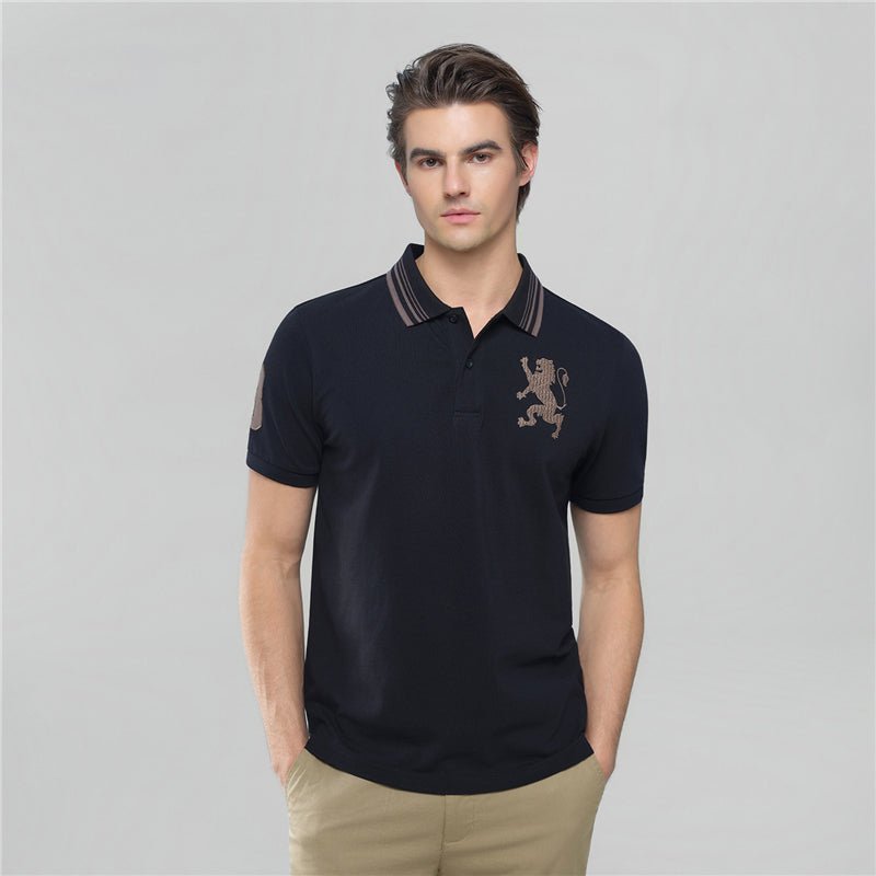 Giordano Men’s Cotton Slim Polo with 3D Lion Embroidery - first_variant_option_2 Premium Polo for Giordano