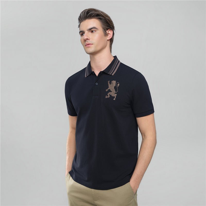 Giordano Men’s Cotton Slim Polo with 3D Lion Embroidery - first_variant_option_2 Premium Polo for Giordano