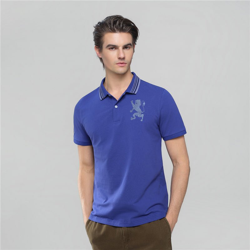 Giordano Men’s Cotton Slim Polo with 3D Lion Embroidery - first_variant_option_2 Premium Polo for Giordano