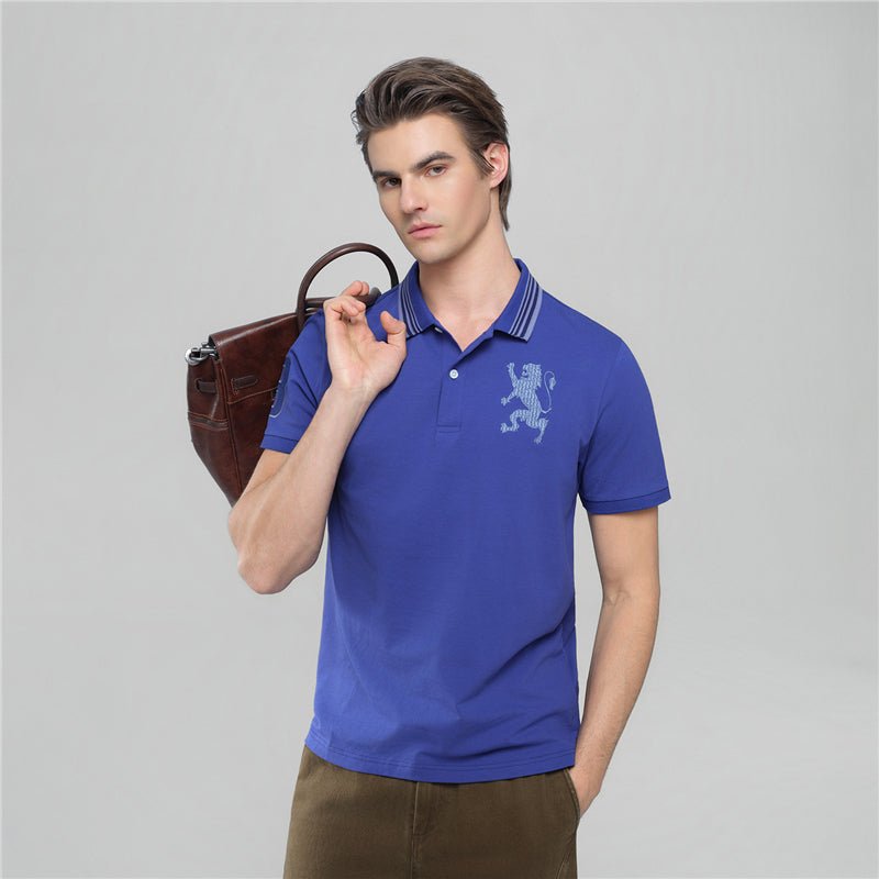Giordano Men’s Cotton Slim Polo with 3D Lion Embroidery - first_variant_option_2 Premium Polo for Giordano