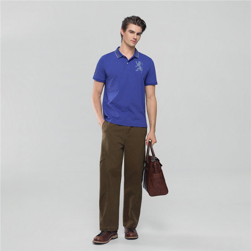 Giordano Men’s Cotton Slim Polo with 3D Lion Embroidery - first_variant_option_2 Premium Polo for Giordano