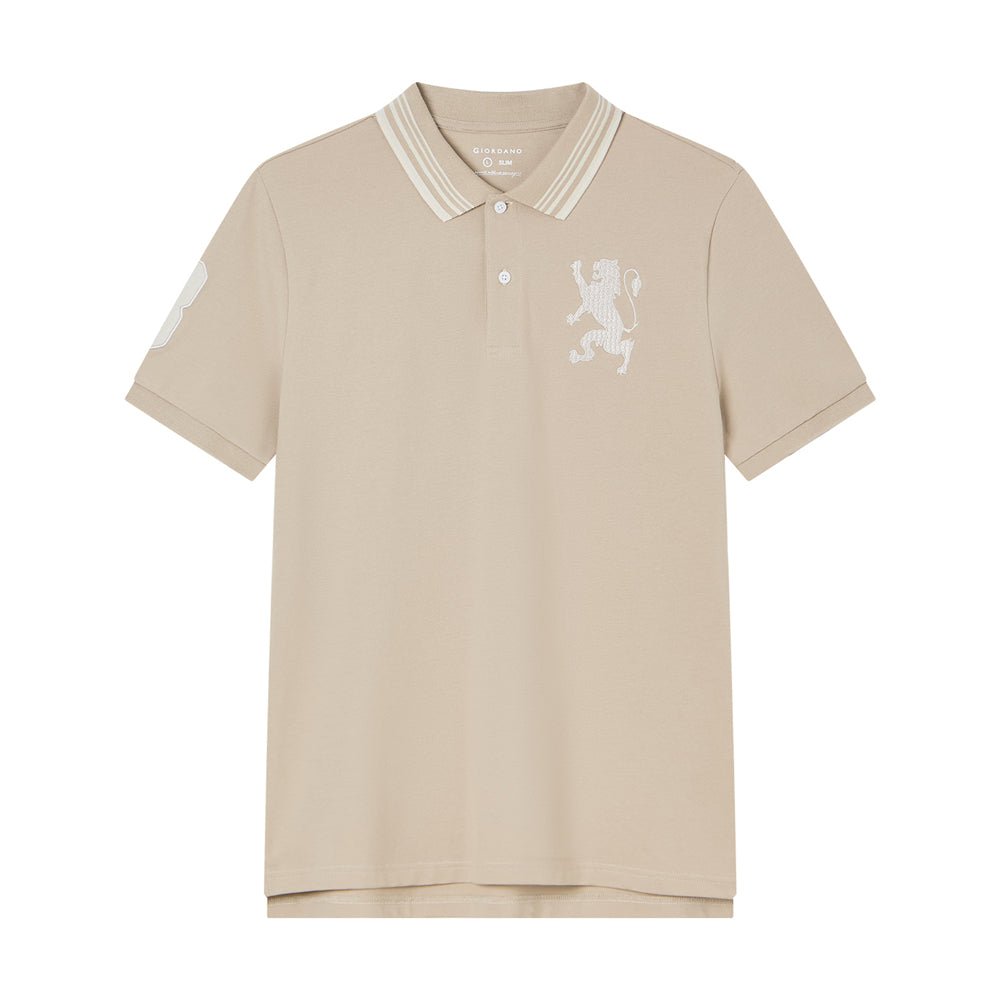 Giordano Men’s Cotton Slim Polo with 3D Lion Embroidery - first_variant_option_2 Premium Polo for Giordano