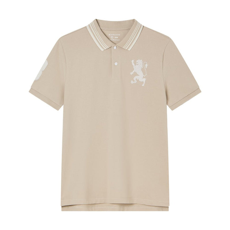 Giordano Men’s Cotton Slim Polo with 3D Lion Embroidery - first_variant_option_2 Premium Polo for Giordano