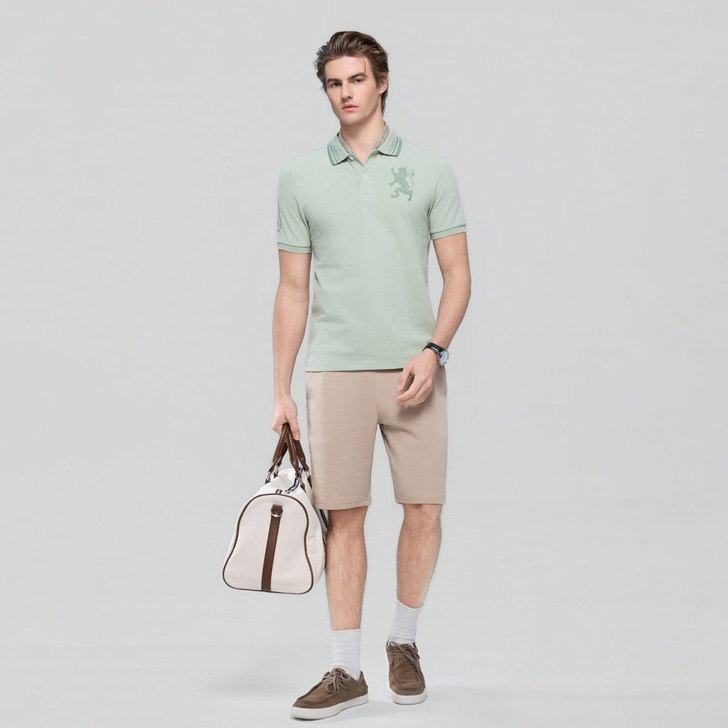 Giordano Men’s Cotton Slim Polo with 3D Lion Embroidery - first_variant_option_2 Premium Polo for Giordano