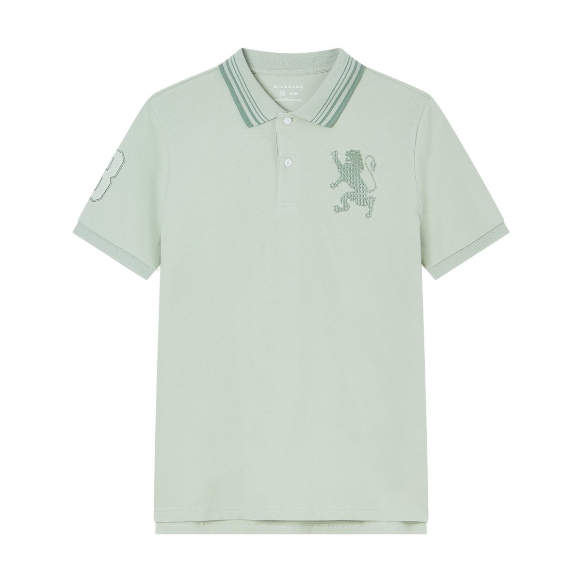 Giordano Men’s Cotton Slim Polo with 3D Lion Embroidery - first_variant_option_2 Premium Polo for Giordano