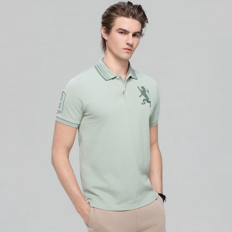 Giordano Men’s Cotton Slim Polo with 3D Lion Embroidery - first_variant_option_2 Premium Polo for Giordano