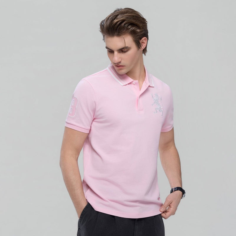 Giordano Men's Cotton Slim Polo With 3D Lion Embroidery - first_variant_option_2 Premium Polo for Giordano