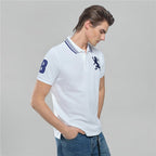 Giordano Men’s Cotton Slim Polo with 3D Lion Embroidery - Premium Polo