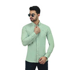 Giordano Men's Cotton Spandex Oxford Slim Fit Embroidery Shirt - Premium Shirts