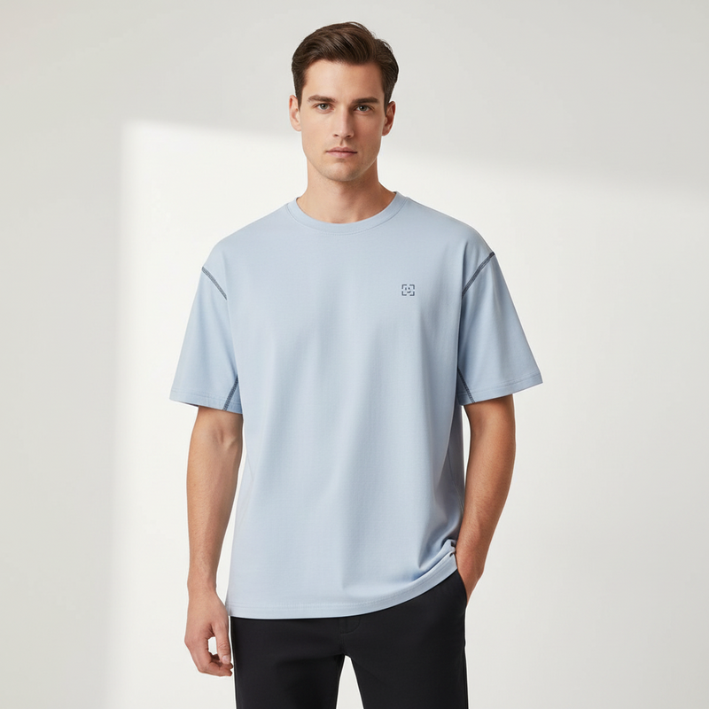 Men's Crew Neck Short Sleeve Loose Tee