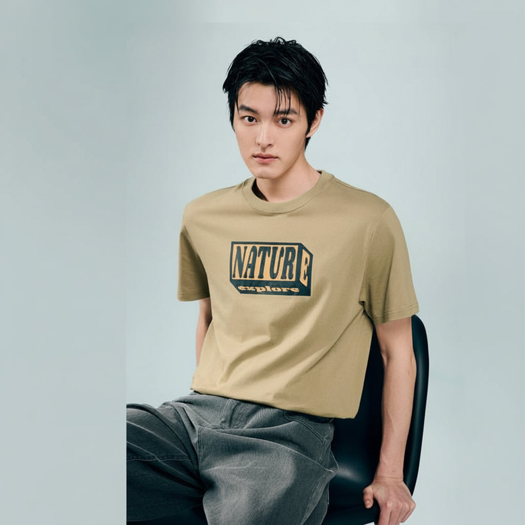 Giordano Men's Crew neck Short Sleeve Print Tee | Online Exclusive - first_variant_option_2 Premium Print Tee for Giordano