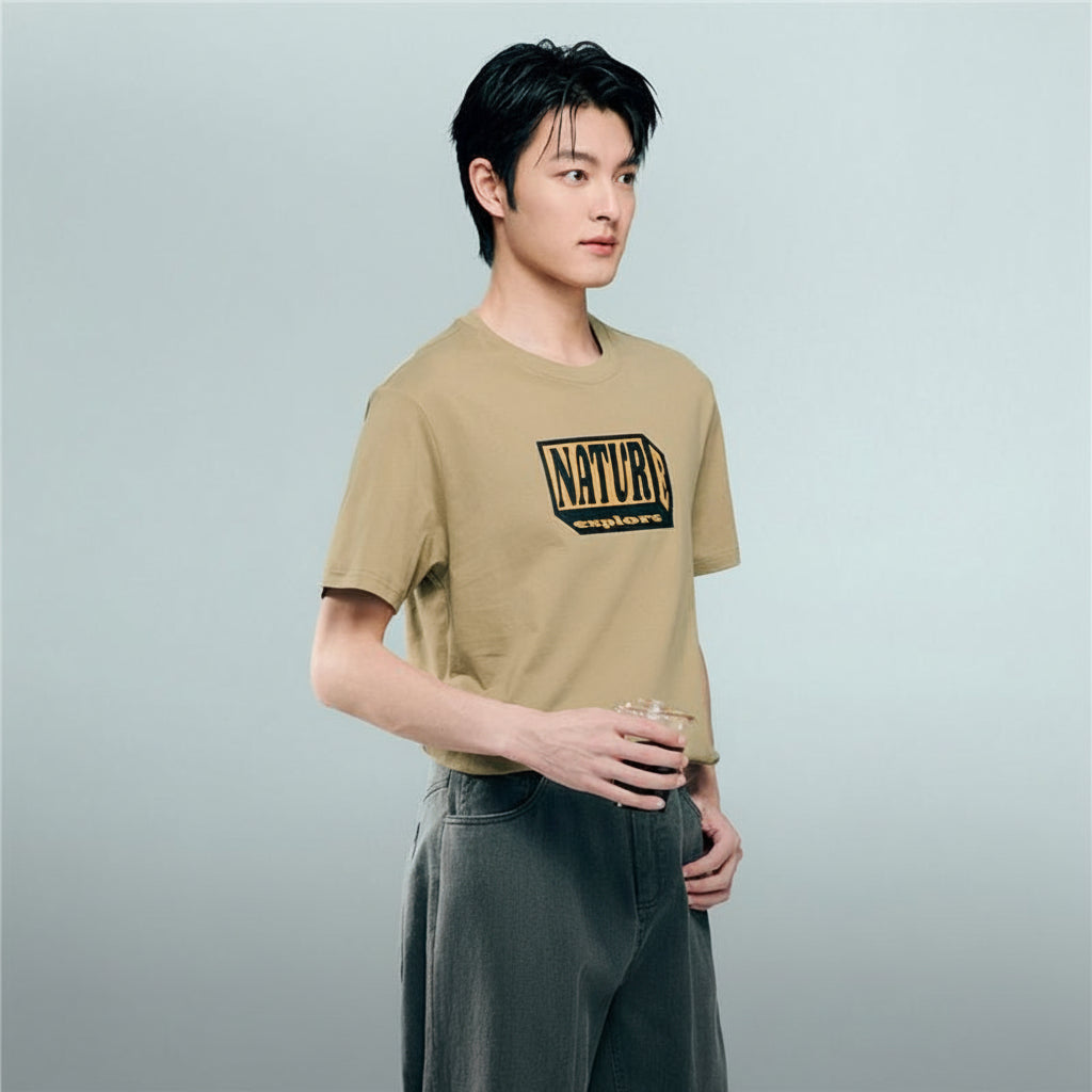 Giordano Men's Crew neck Short Sleeve Print Tee | Online Exclusive - first_variant_option_2 Premium Print Tee for Giordano