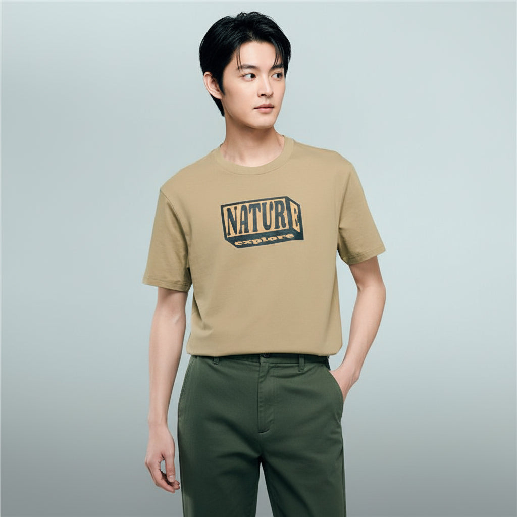 Giordano Men's Crew neck Short Sleeve Print Tee | Online Exclusive - first_variant_option_2 Premium Print Tee for Giordano