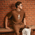Giordano Men's Crew Neck Short Sleeve Relaxed Fit Classic Logo Print Tee - Premium Print Tee