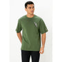 Giordano Men's Crew Neck Short Sleeve Relaxed Fit Classic Logo Print Tee - Premium Print Tee