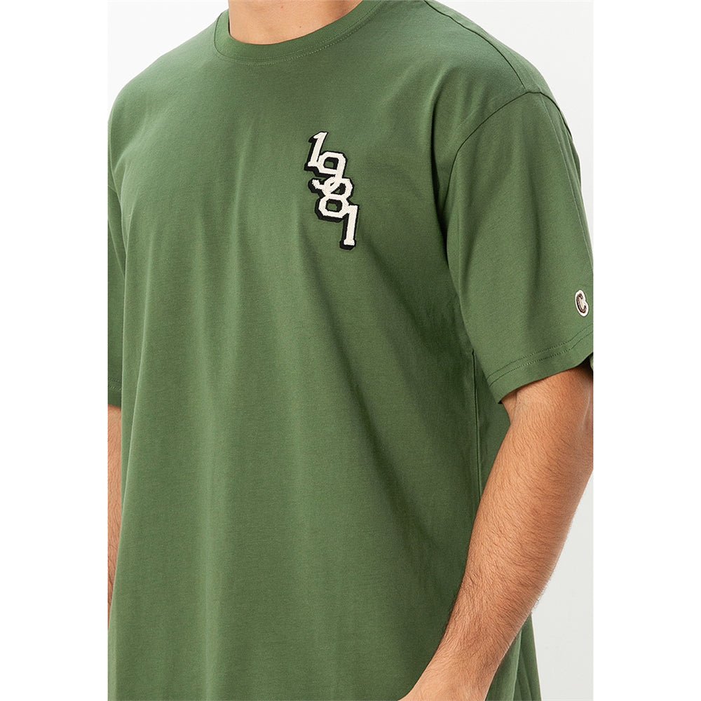 Giordano Men's Crew Neck Short Sleeve Relaxed Fit Classic Logo Print Tee - Premium Print Tee