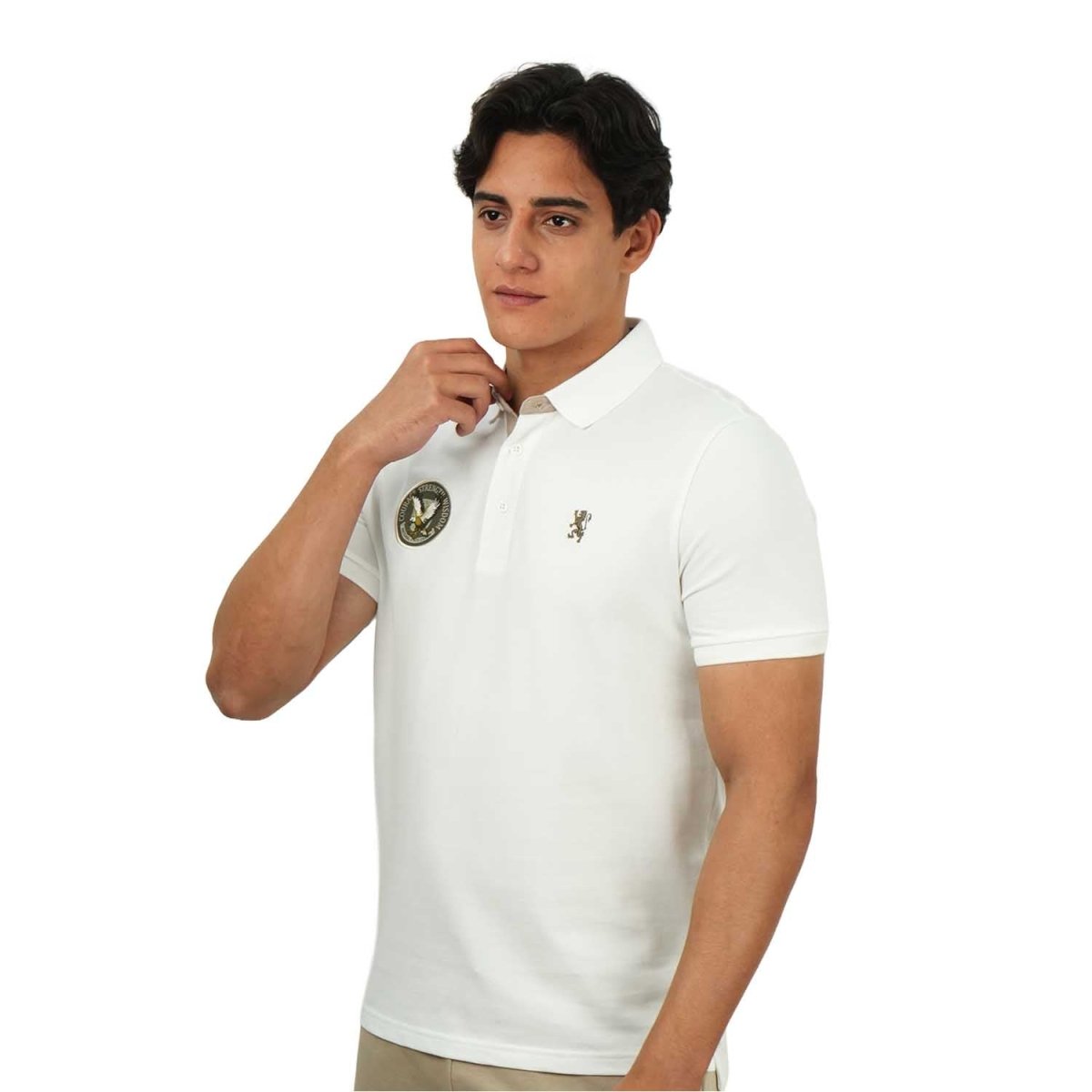 Giordano Men's Embroidered Bold Polo - Slim Fit, Cotton Lycra Pique - Premium Polo