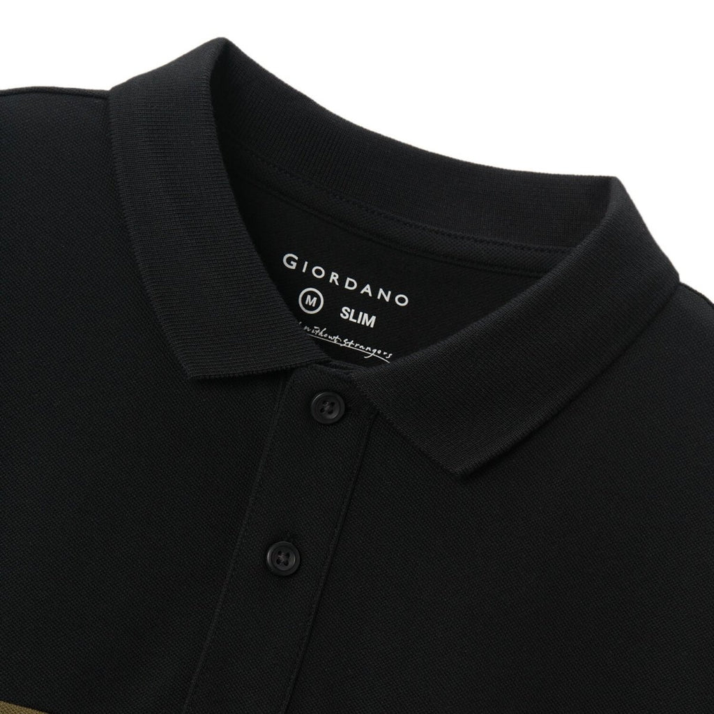 Giordano Men's Embroidered Bold Polo - Slim Fit, Cotton Lycra Pique - Premium Polo