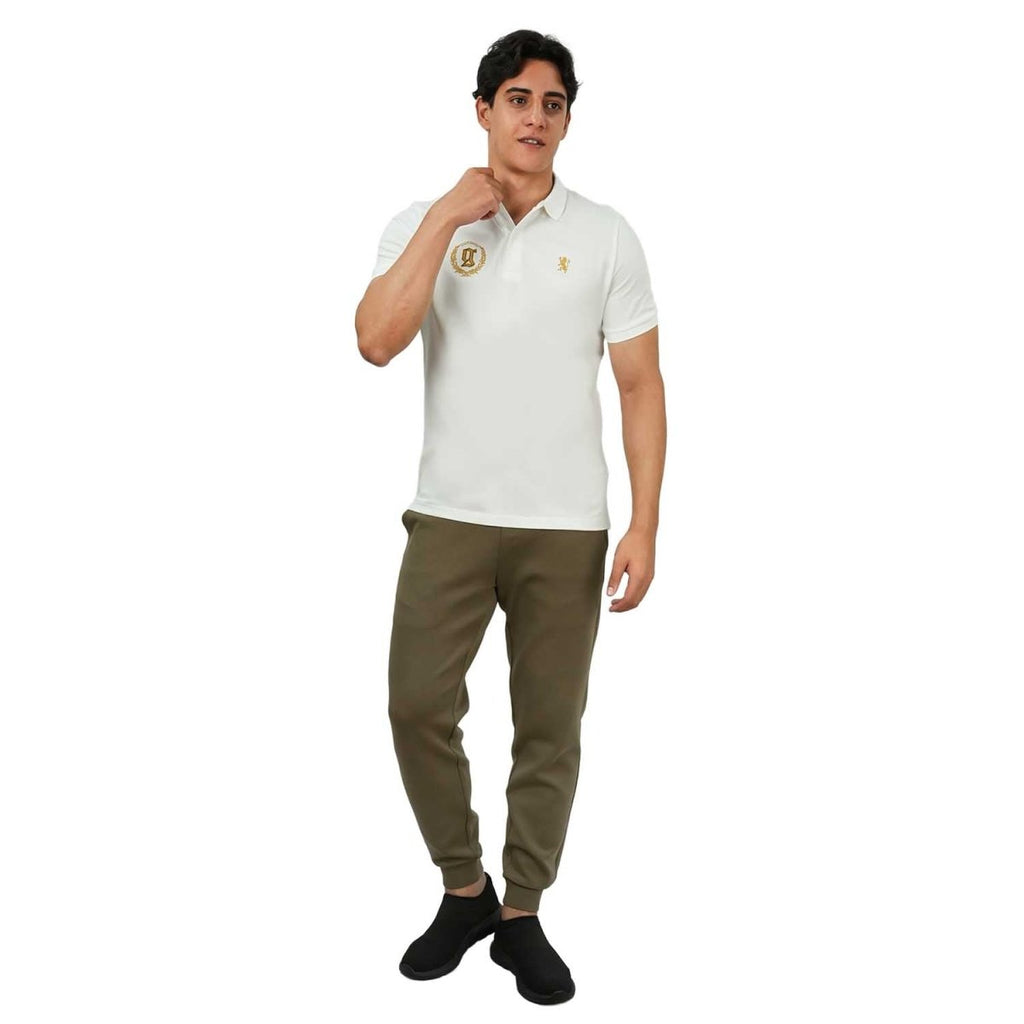 Giordano Men's Embroidered Bold Polo - Slim Fit, Cotton Lycra Pique - Premium Polo