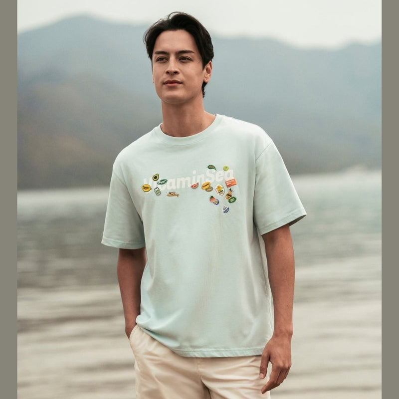 Giordano Men's Endless Lazy Days Atom Relaxed Graphic Tee - Premium Print Tee